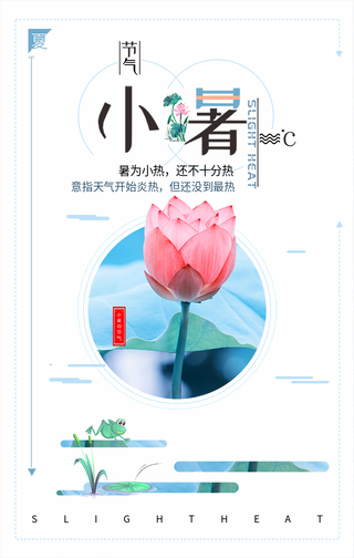 二十四节气小暑手机海报