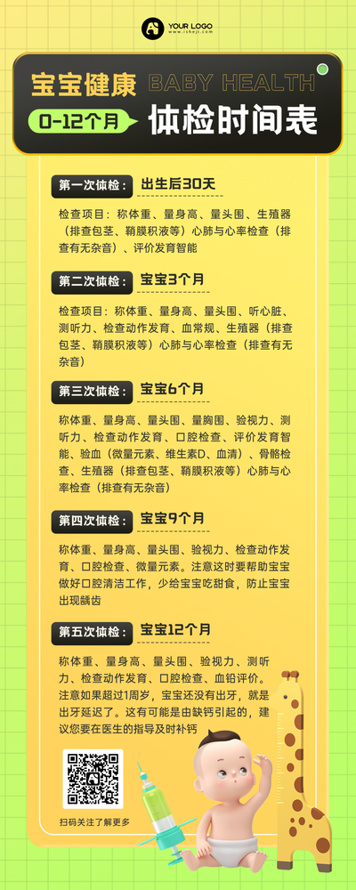 育儿体检科普营销长图