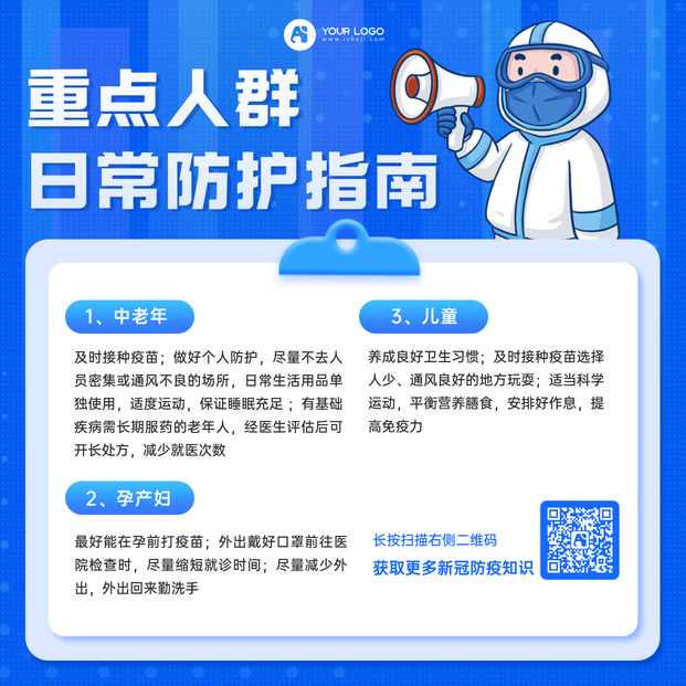 重点人群防护指南手机海报