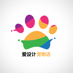 简约动物掌印图形宠物相关主题图形logo