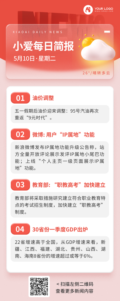 新闻资讯简报营销长图