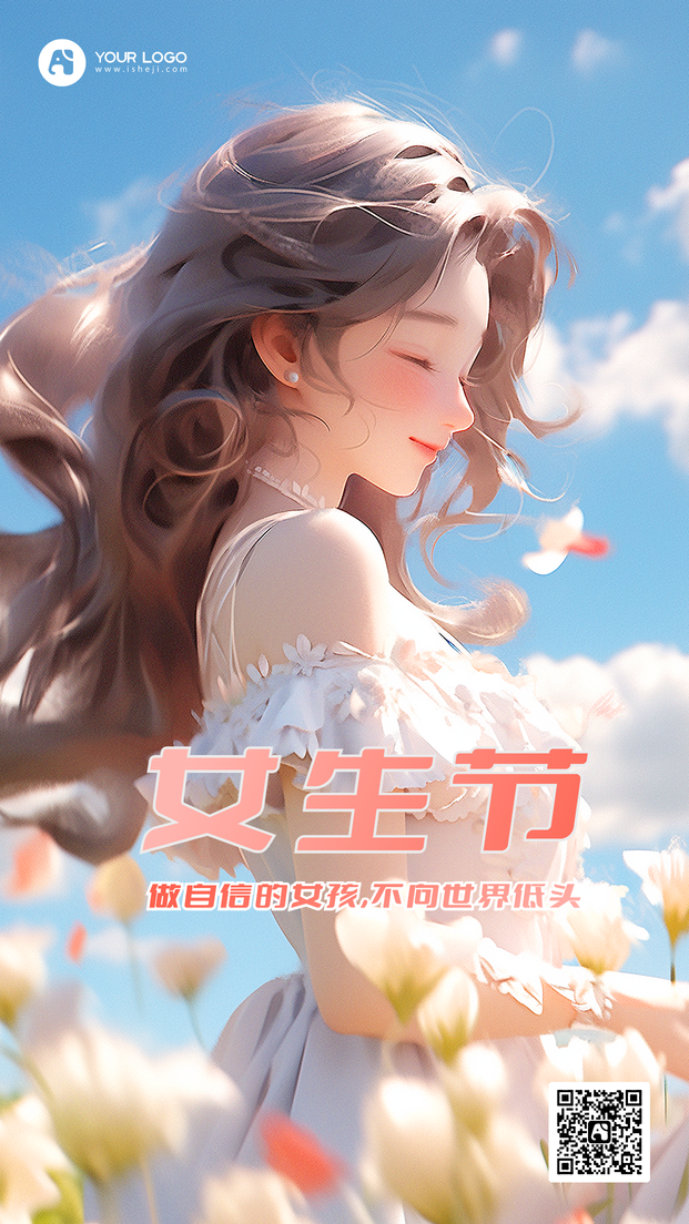 女生节手机海报