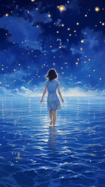 手机壁纸星空大海