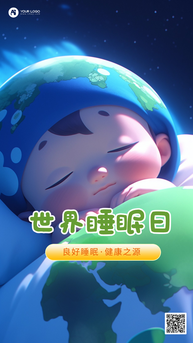 世界睡眠日手机海报