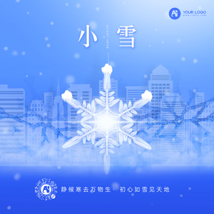 小雪方形手机海报