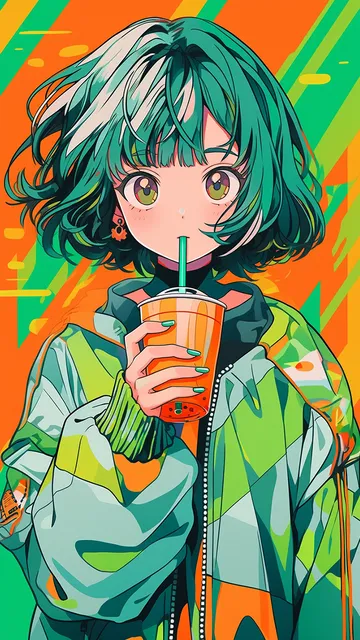 简约人物插画手机壁纸