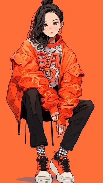 简约人物插画手机壁纸