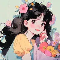 简约插画女孩头像