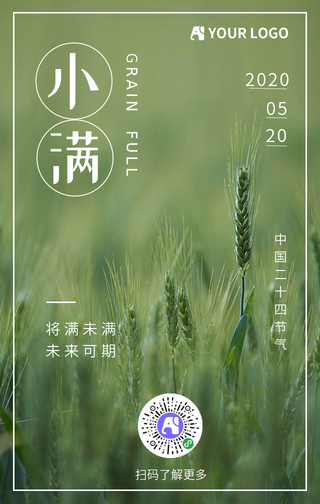 简约文艺小满二十四节气微信公众号首图