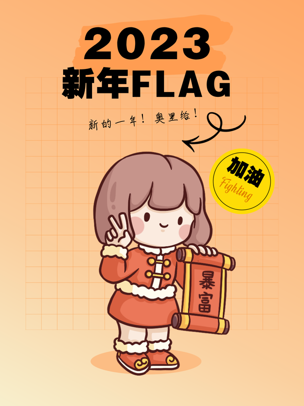 创意时尚新年flag小红书封面