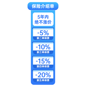 蓝色简约活动促销优惠券直播挂件