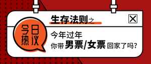 卡通今日热议过年生存法则公众号封面首图