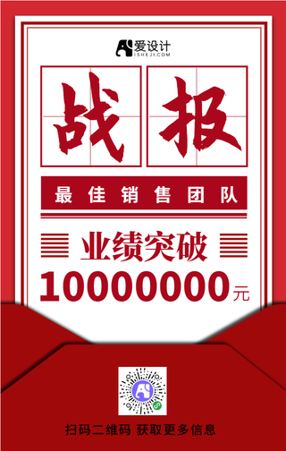扁平简约最佳销售团队战报手机海报