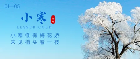 小寒唯美清新传统节气公众号首图新媒体运营