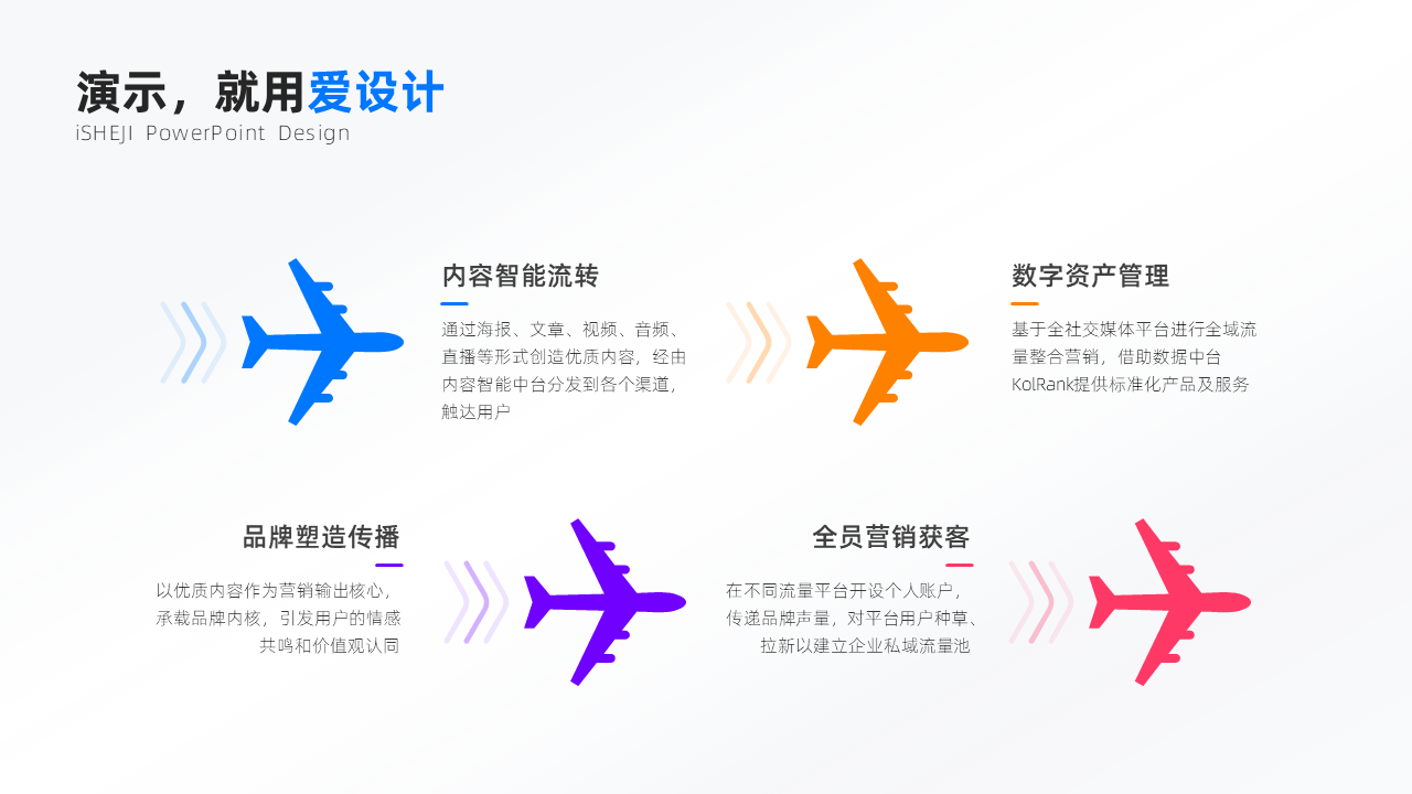 递进关系4项PPT内容页