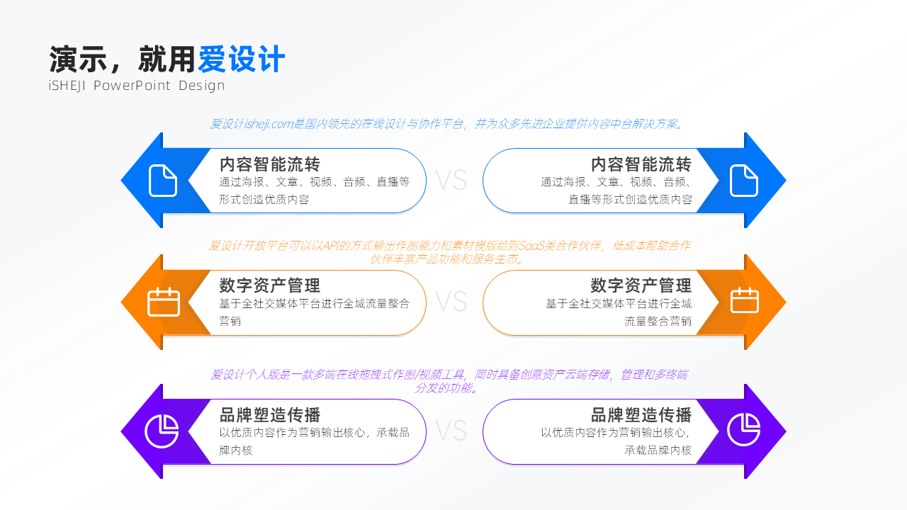 对比关系6项PPT内容页