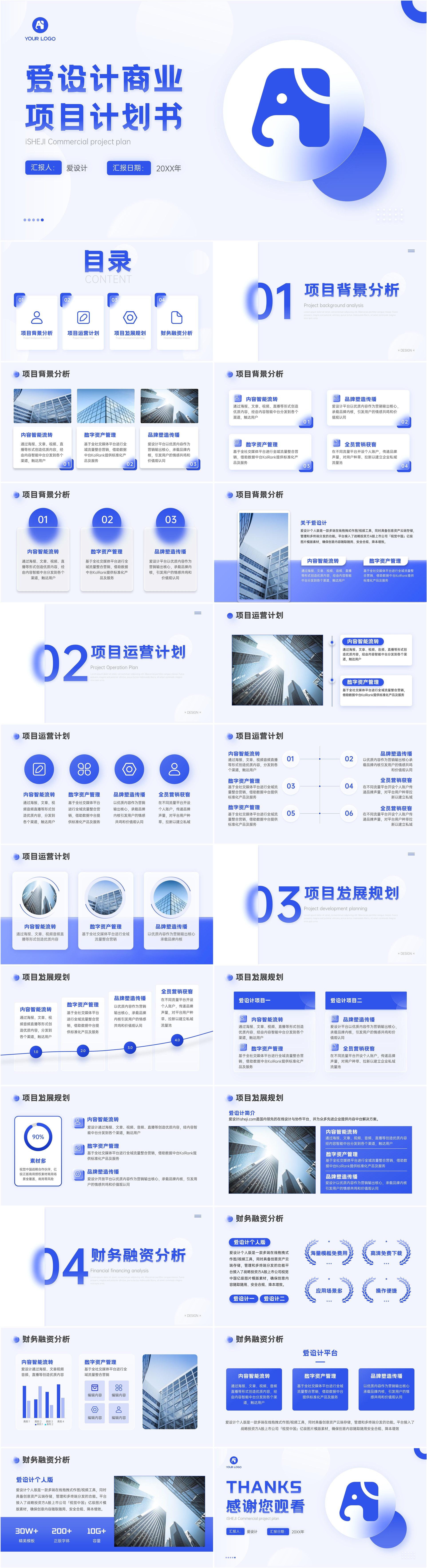 潮流风时尚创意商业项目计划书PPT模板