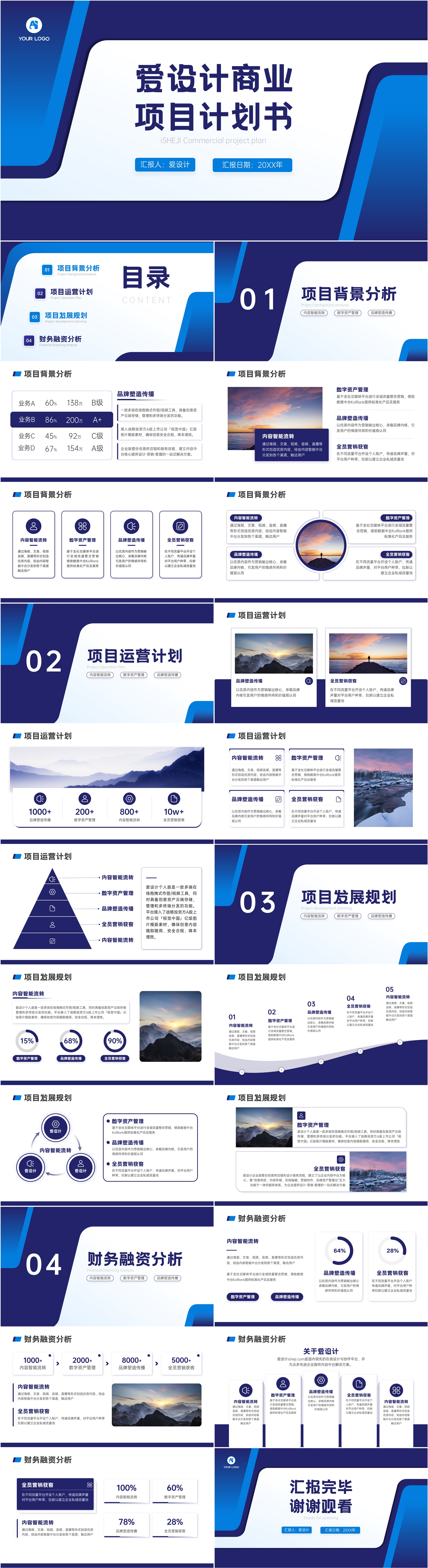 商务风时尚潮流商业项目计划书PPT模板