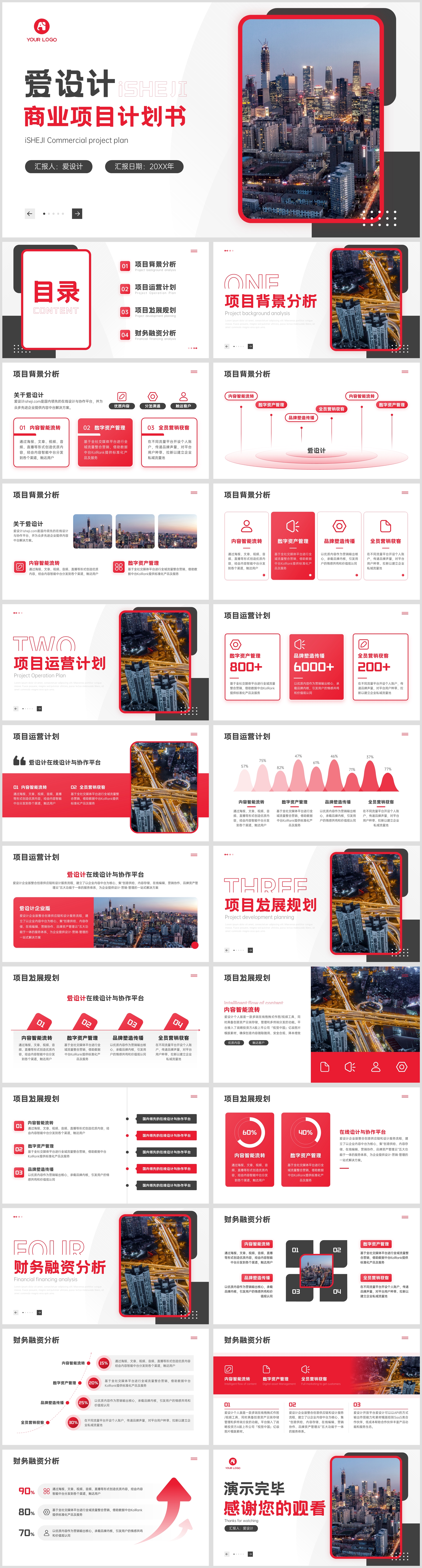 商务简约商业计划书PPT模板