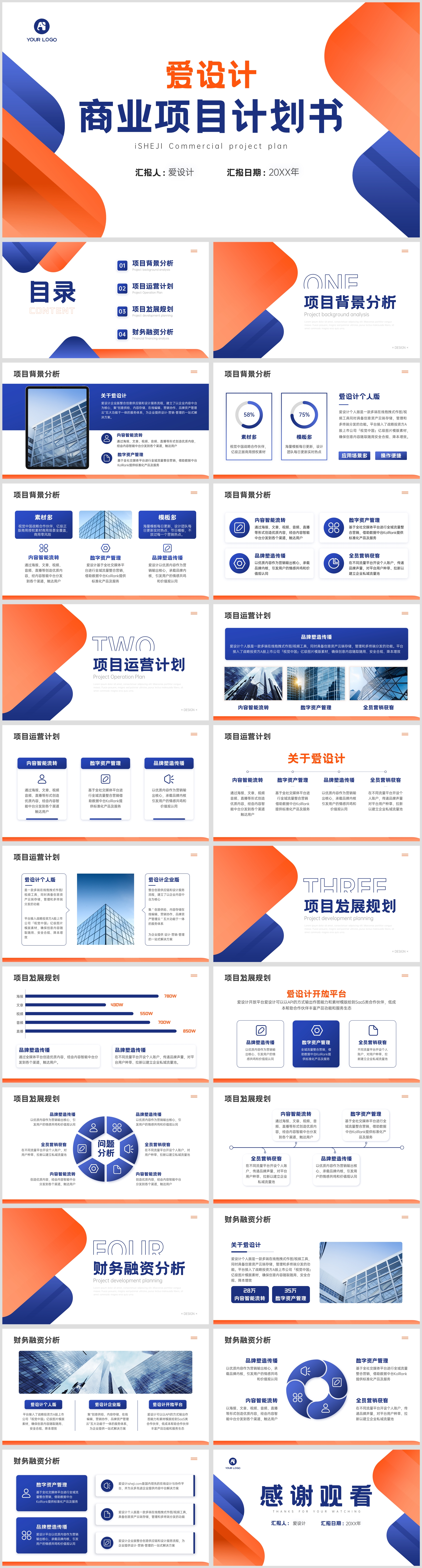 简约活力商业项目计划书PPT模板