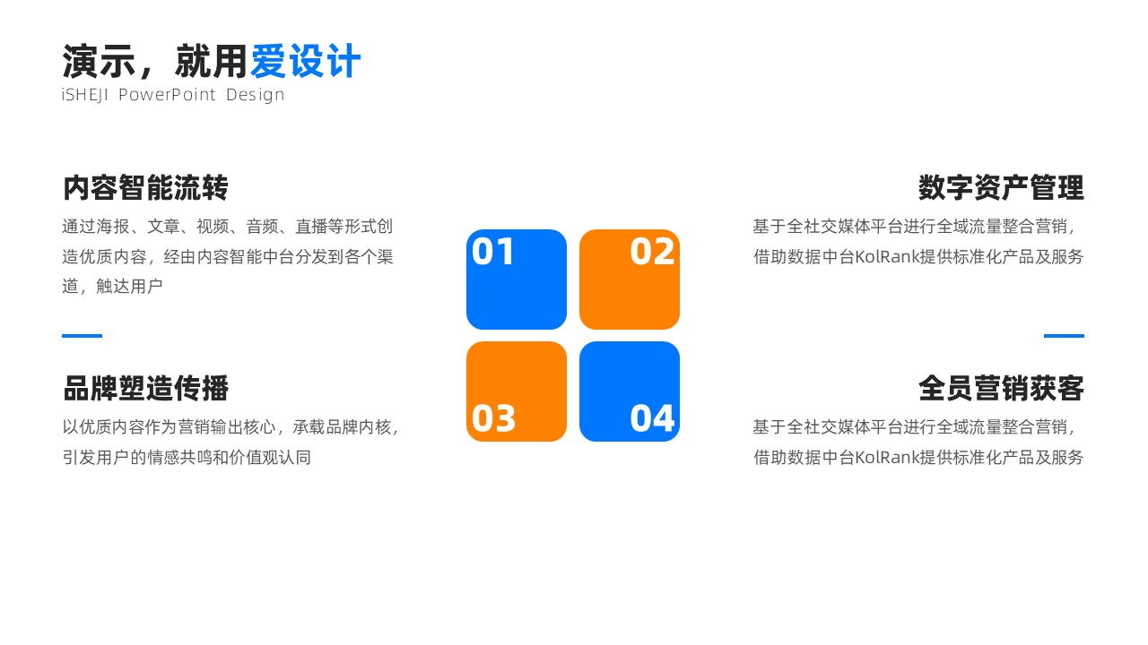 并列关系4项PPT内容页