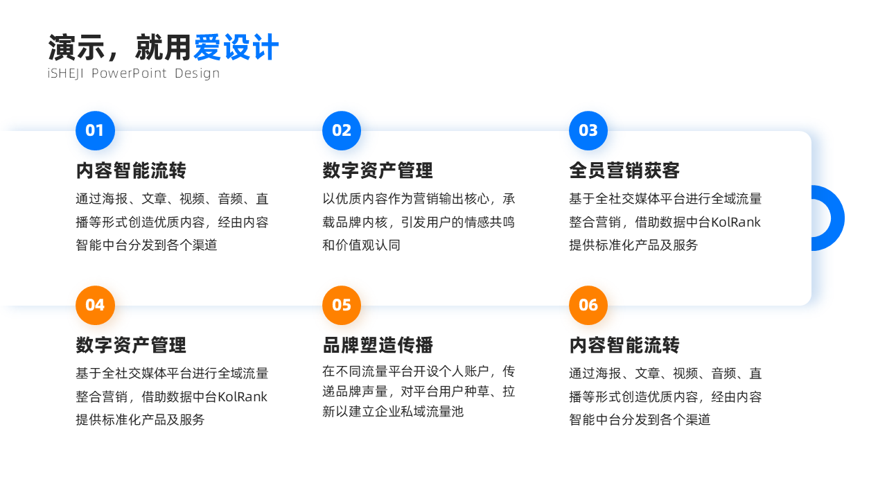 并列关系6项PPT内容页