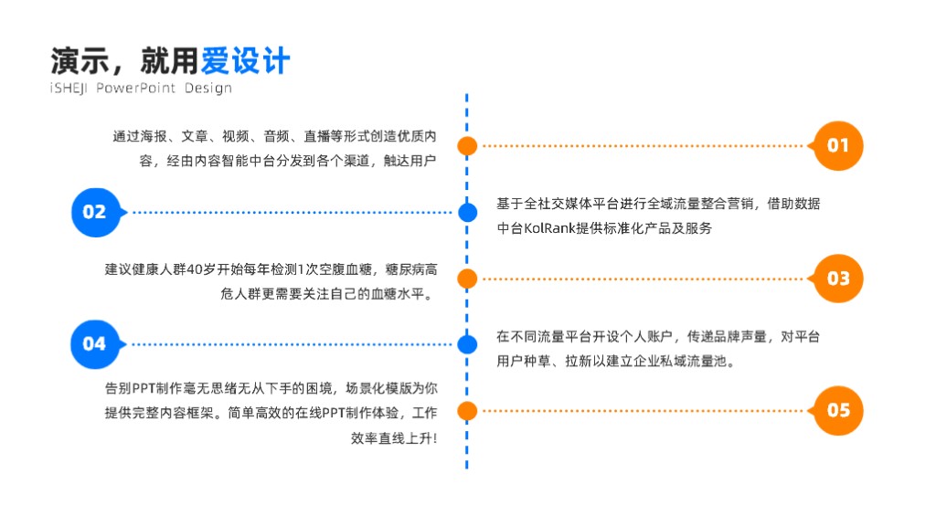 递进关系5项PPT内容页