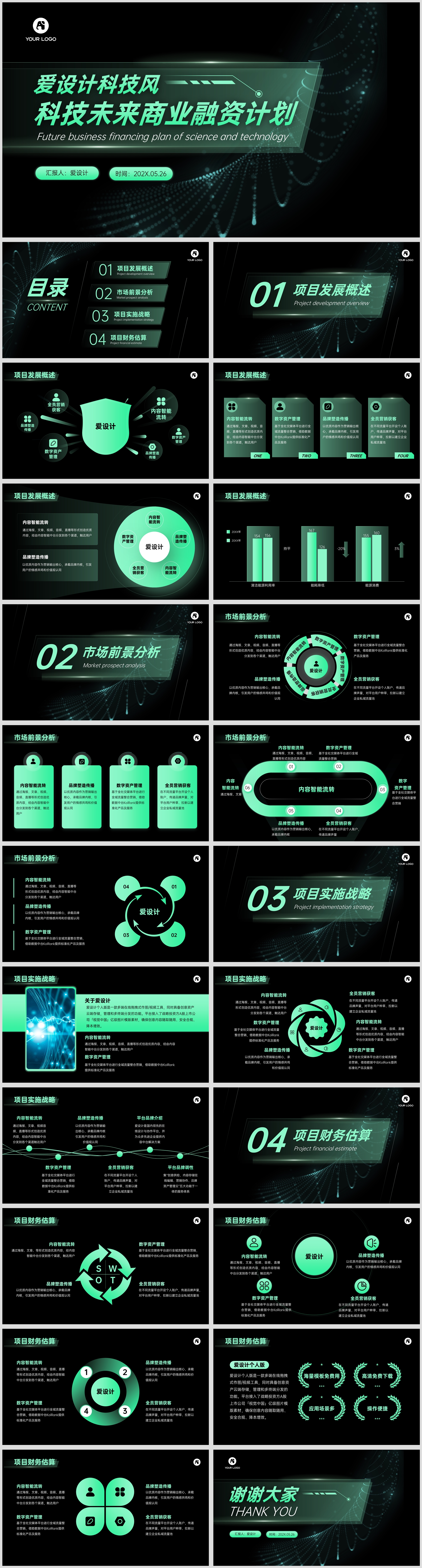 酷炫科技未来商业计划书PPT模板