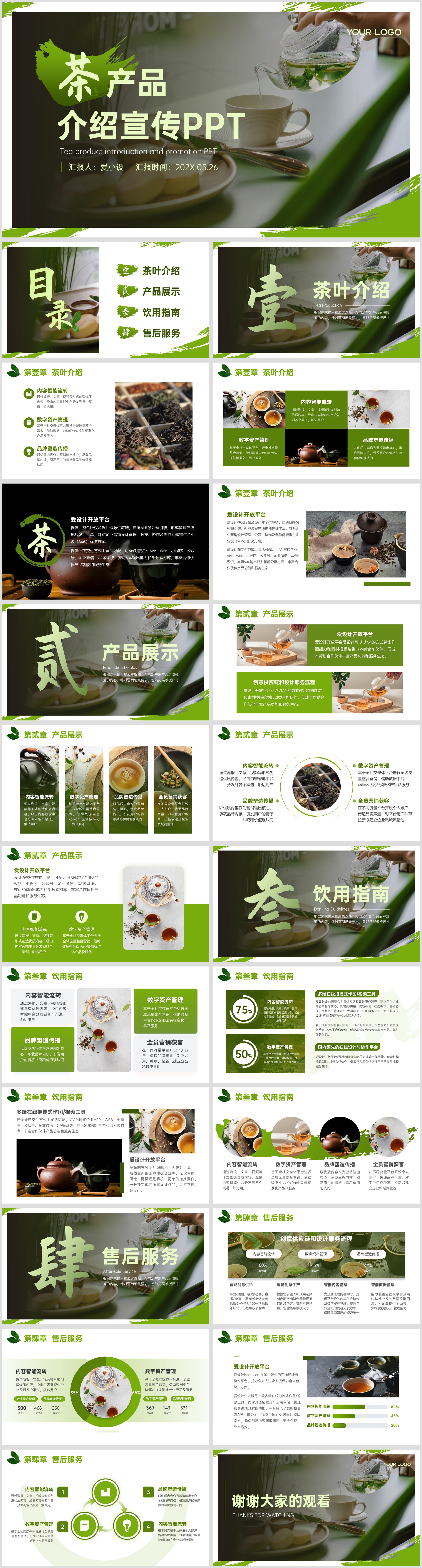 茶产品介绍宣传中国风清新PPT模板