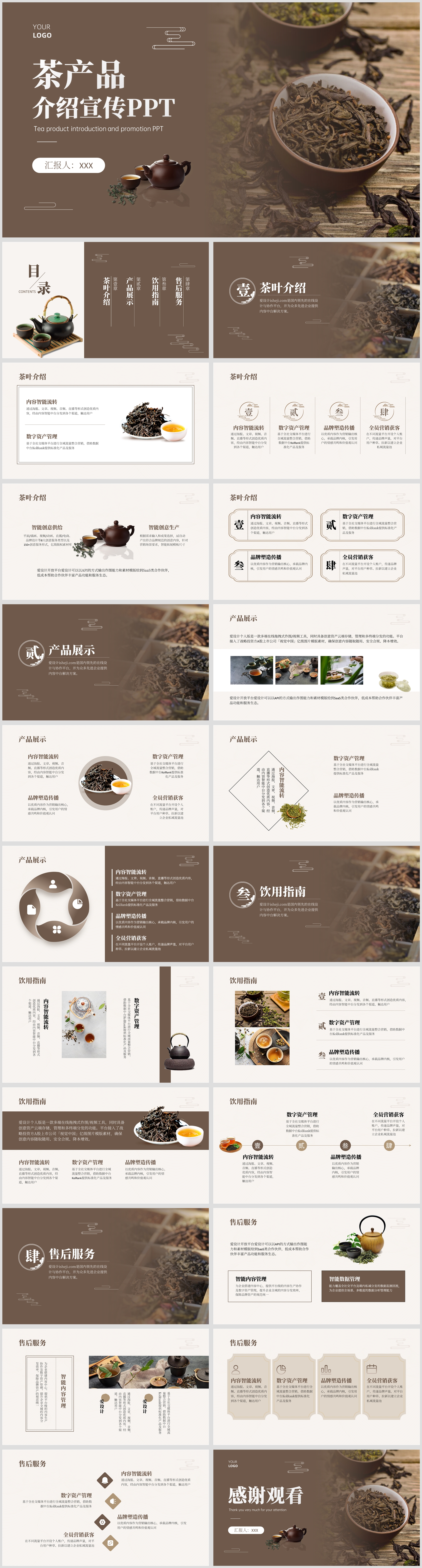 茶产品介绍中国风高端PPT模板