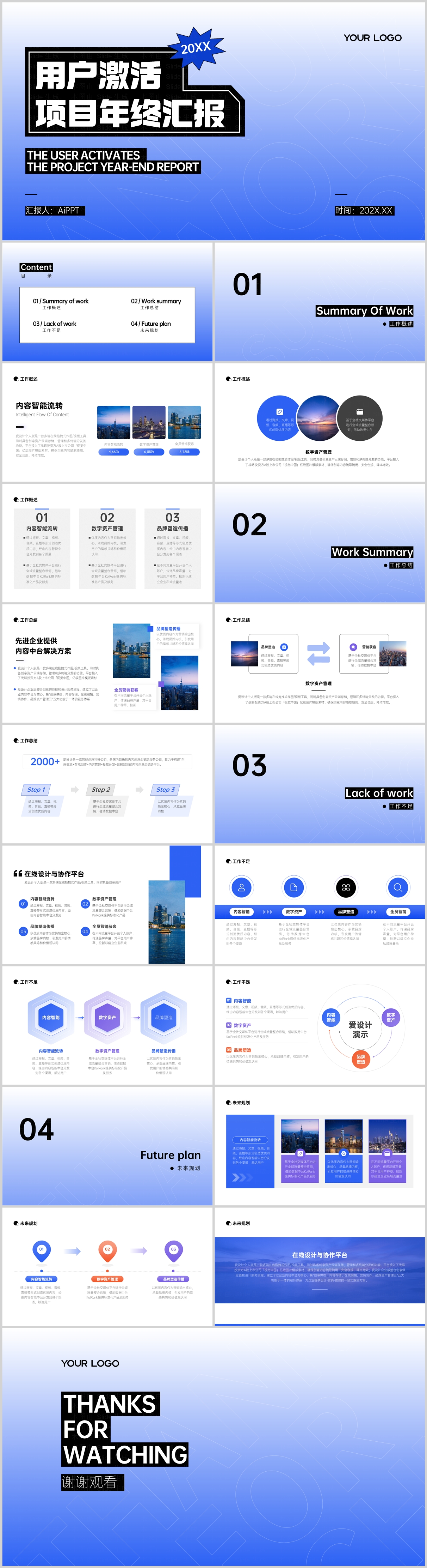 创意潮流风总结汇报PPT模板