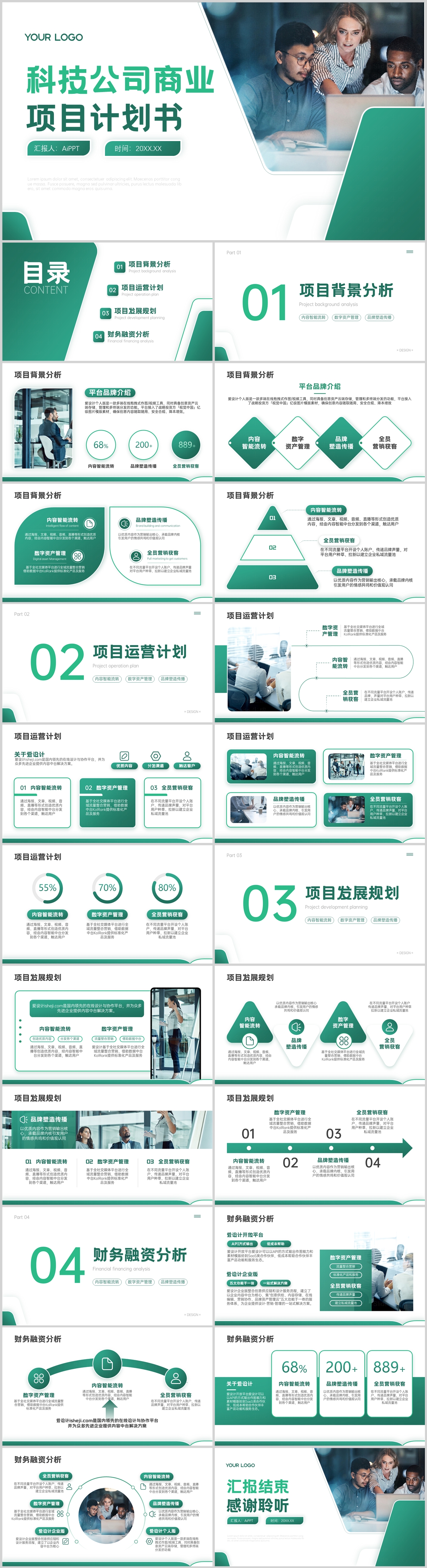 商务风商务时尚潮流商业项目计划书PPT模板