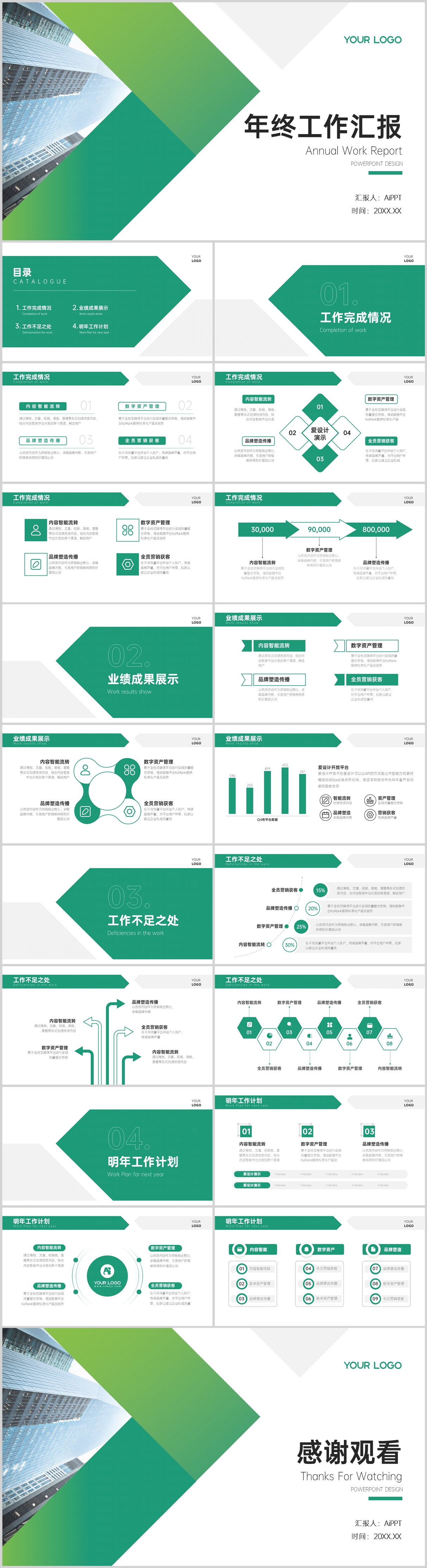 商务风简约总结汇报PPT模板