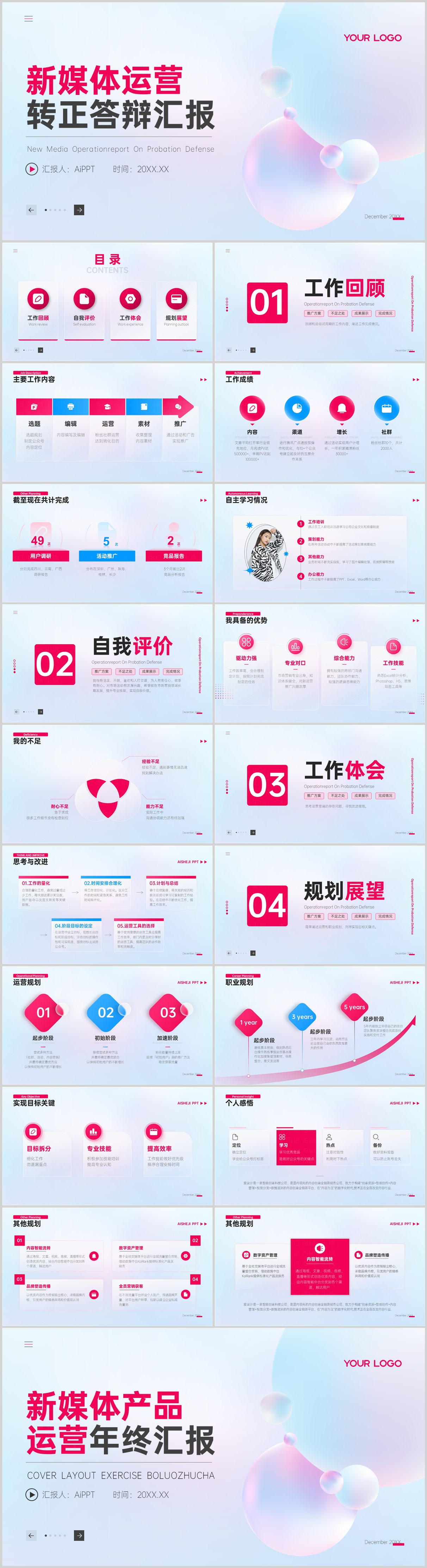 时尚清新新媒体转正答辩